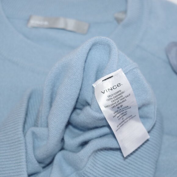 Vince Blue Cashmere Reglan Crew Neck Women Pullover Sweater Size:S - Picture 4 of 5